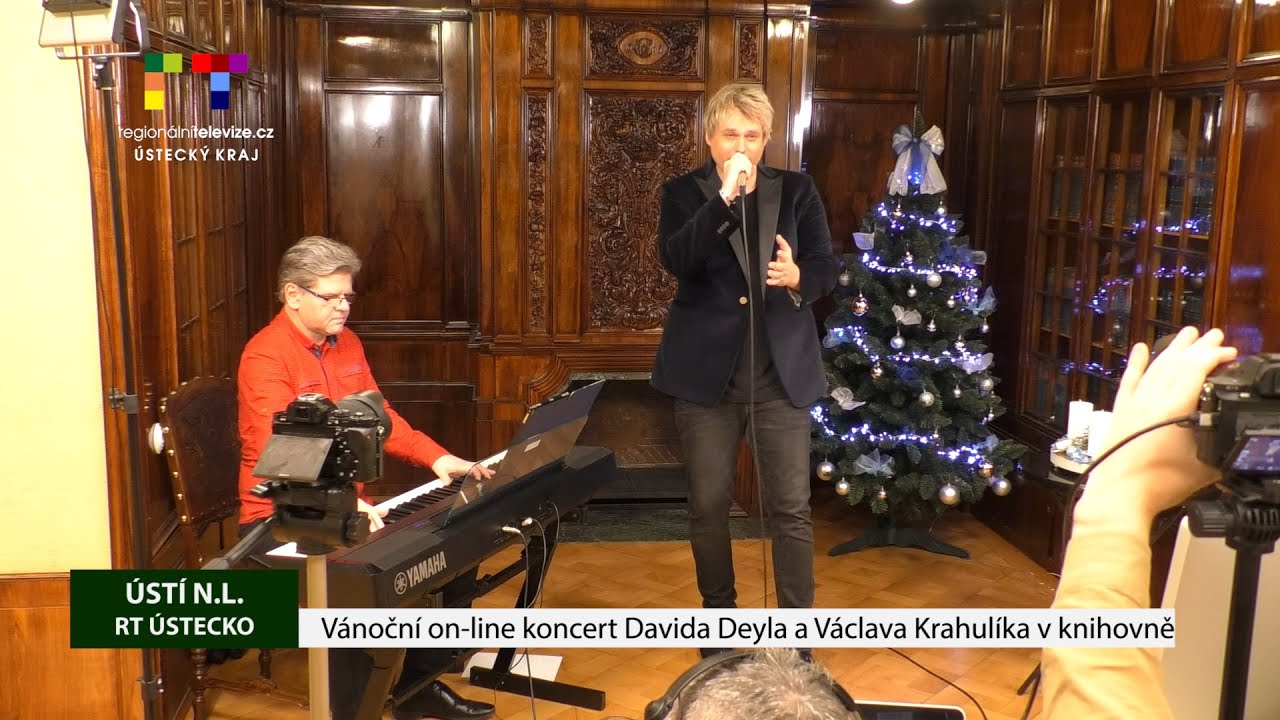 ÚSTÍ NAD LABEM: Vánoční on-line koncert Davida Deyla a Václava Krahulíka v knihovně