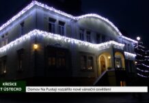 Křešice: Domov Na Pustaji rozzářilo nové vánoční osvětlení