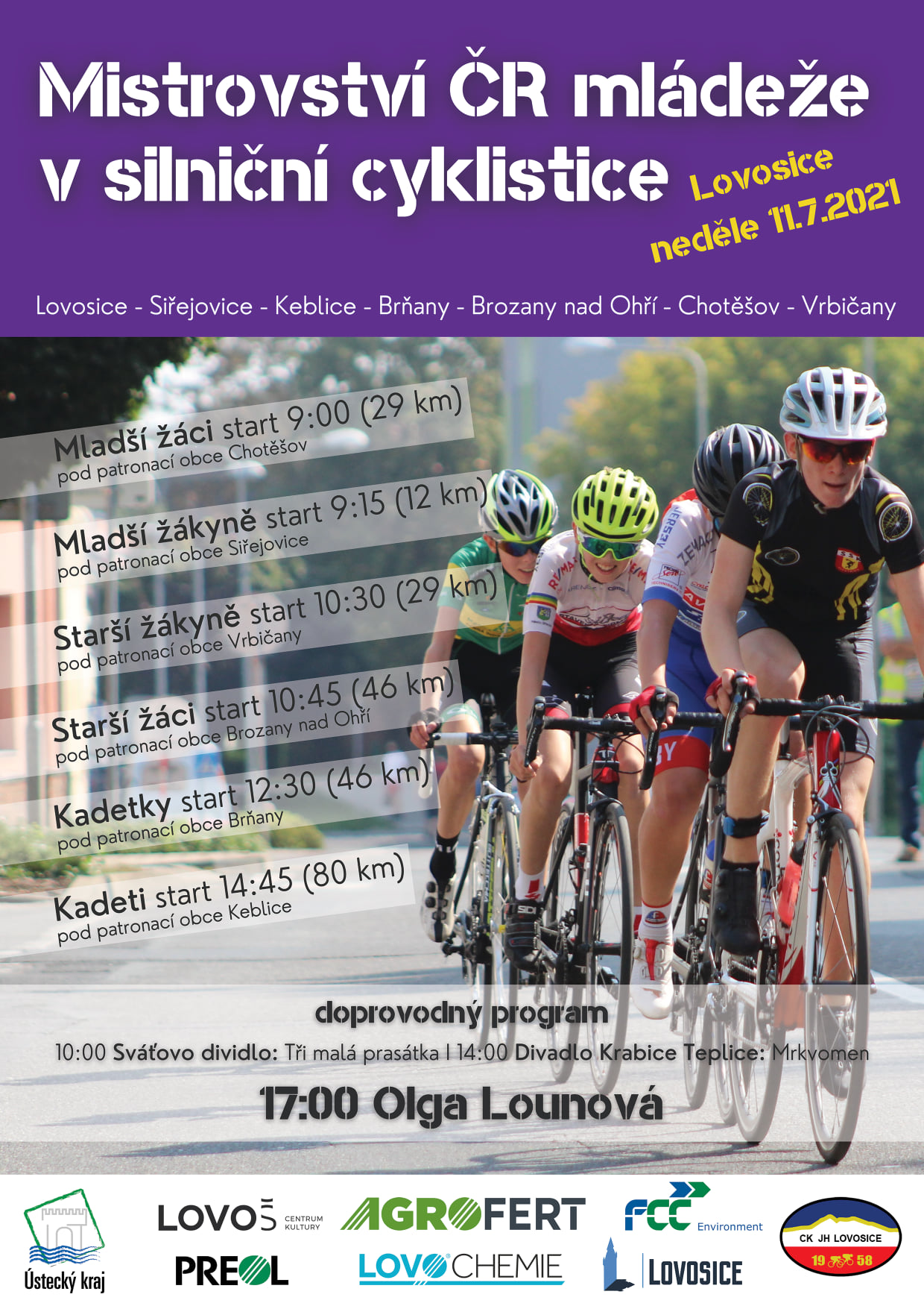 Lovosicko zažije Mistrovství ČR mládeže v silniční cyklistice