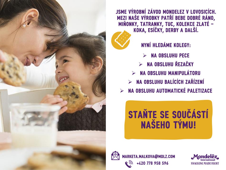 VOLNÁ MÍSTA: Mondelēz Lovosice nabízí několik pracovních míst
