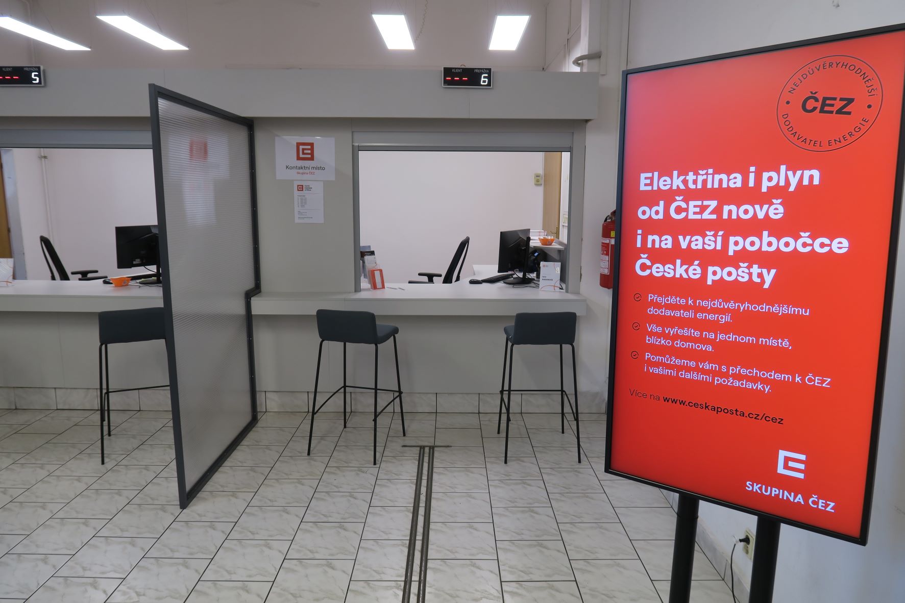 ČEZ a Česká Pošta otevřely pro zákazníky další energetické přepážky
