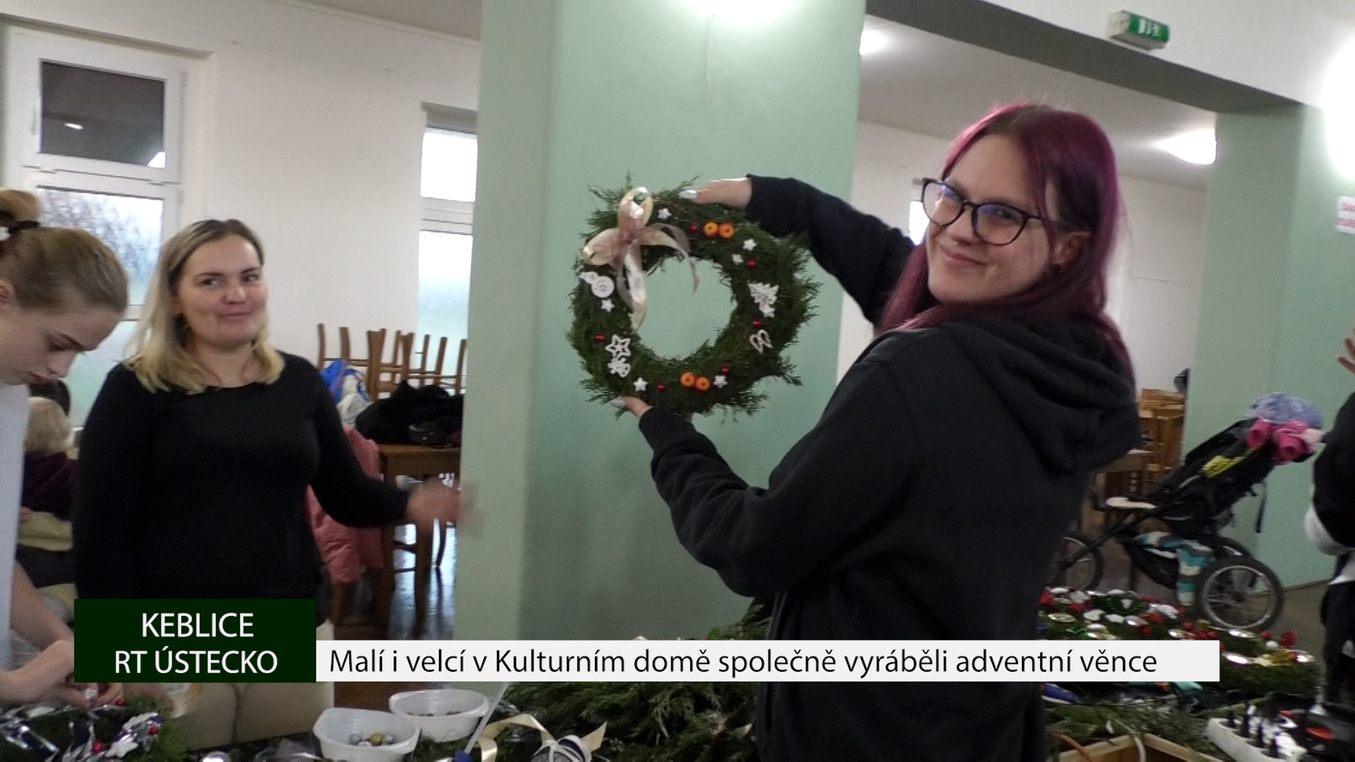 KEBLICE: Malí i velcí v Kulturním domě společně vyráběli adventní věnce