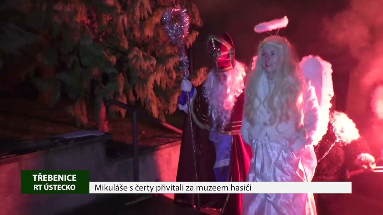 TŘEBENICE: Mikuláše s čerty přivítali za muzeem hasiči TŘEBENICE: Mikuláše s čerty přivítali za muzeem hasiči