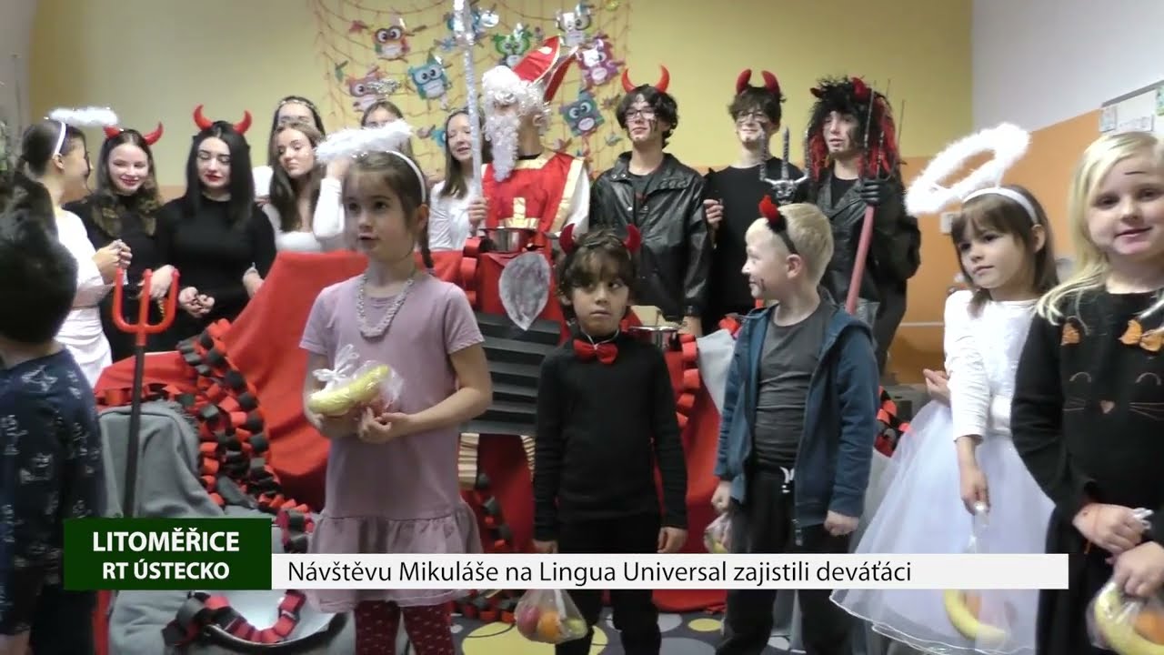 LITOMĚŘICE: Návštěvu Mikuláše na Lingua Universal zajistili deváťáci