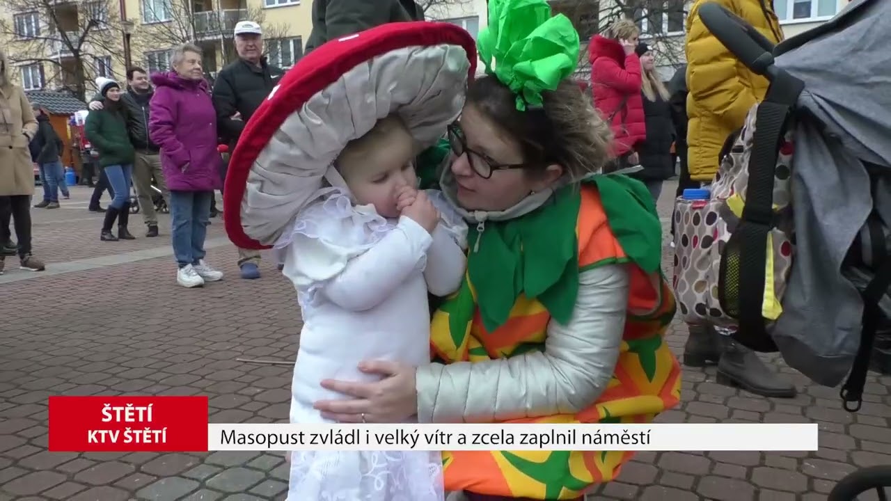 ŠTĚTÍ: Masopust zvládl i velký vítr a zcela zaplnil náměstí