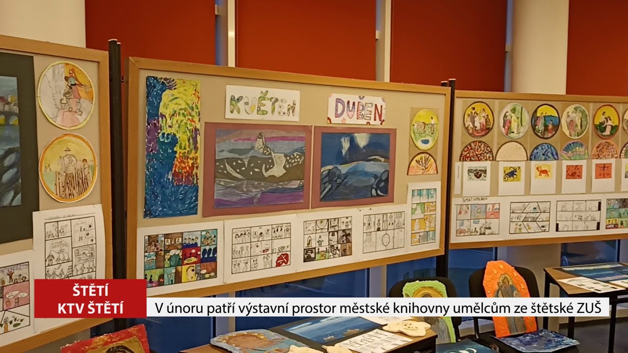 ŠTĚTÍ: V únoru patří výstavní prostor městské knihovny umělcům ze štětské ZUŠ