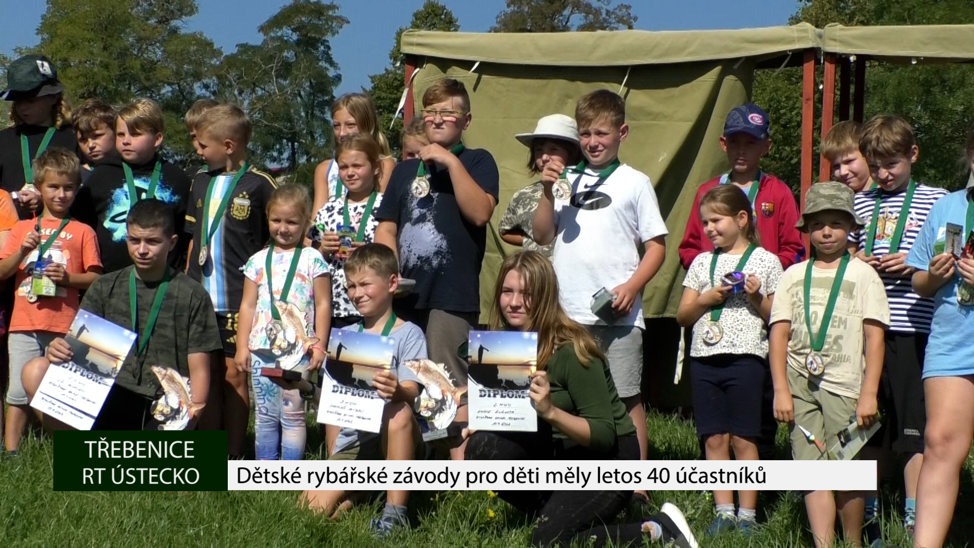 TŘEBENICE: Dětské rybářské závody pro děti měly letos 40 účastníků