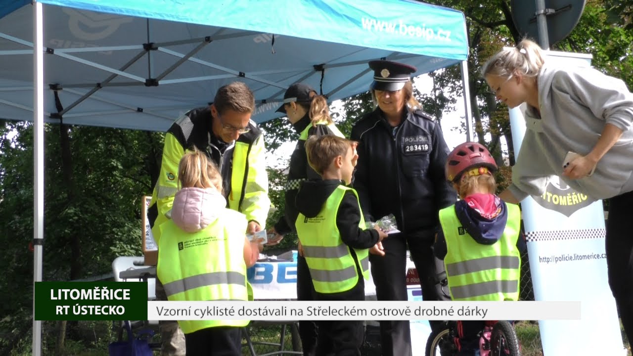 LITOMĚŘICE: Vzorní cyklisté dostávali na Střeleckém ostrově drobné dárky