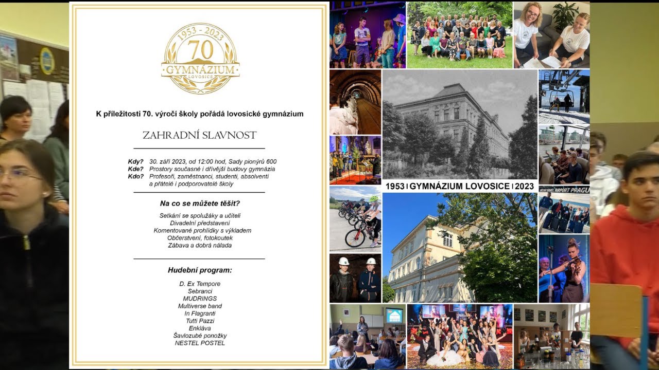 LOVOSICE: Gymnázium slaví 70 let a zve na Zahradní slavnost