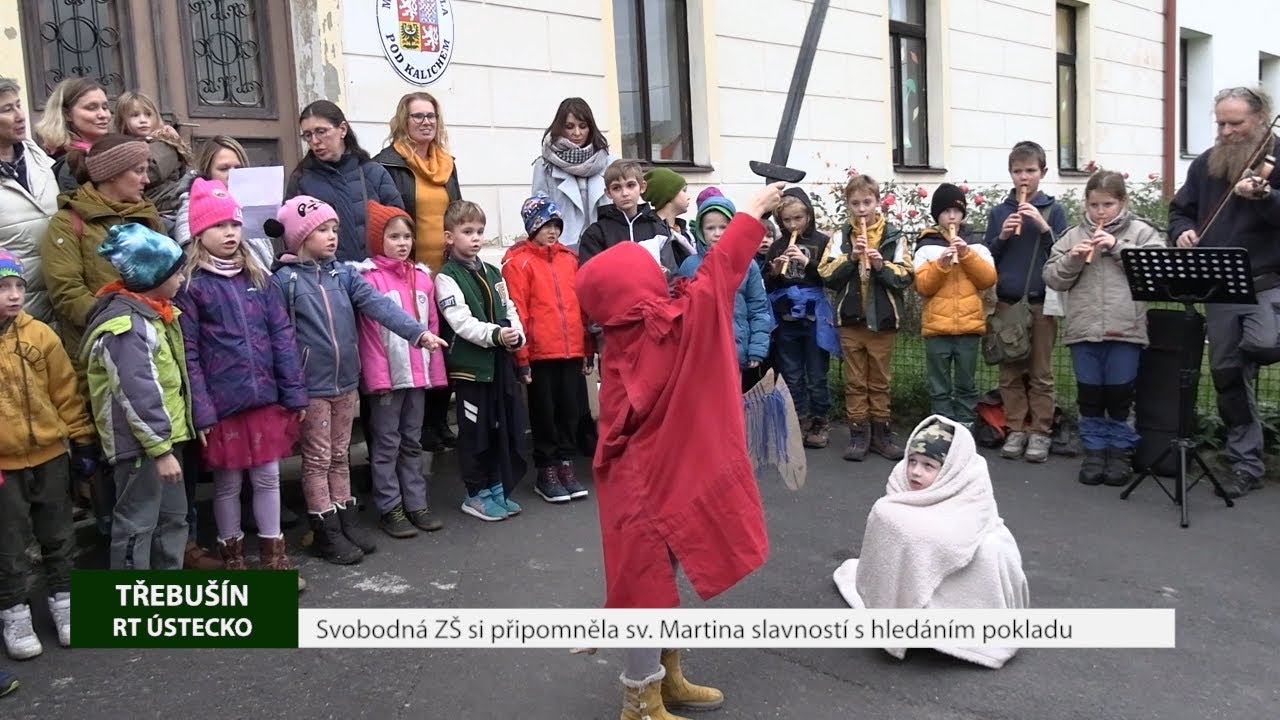 TŘEBUŠÍN: Svobodná ZŠ si připomněla sv. Martina slavností s hledáním pokladu