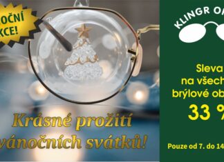 Vánoční sleva 33 % na obroučky v Optice Klingr Litoměřice! (reklama)