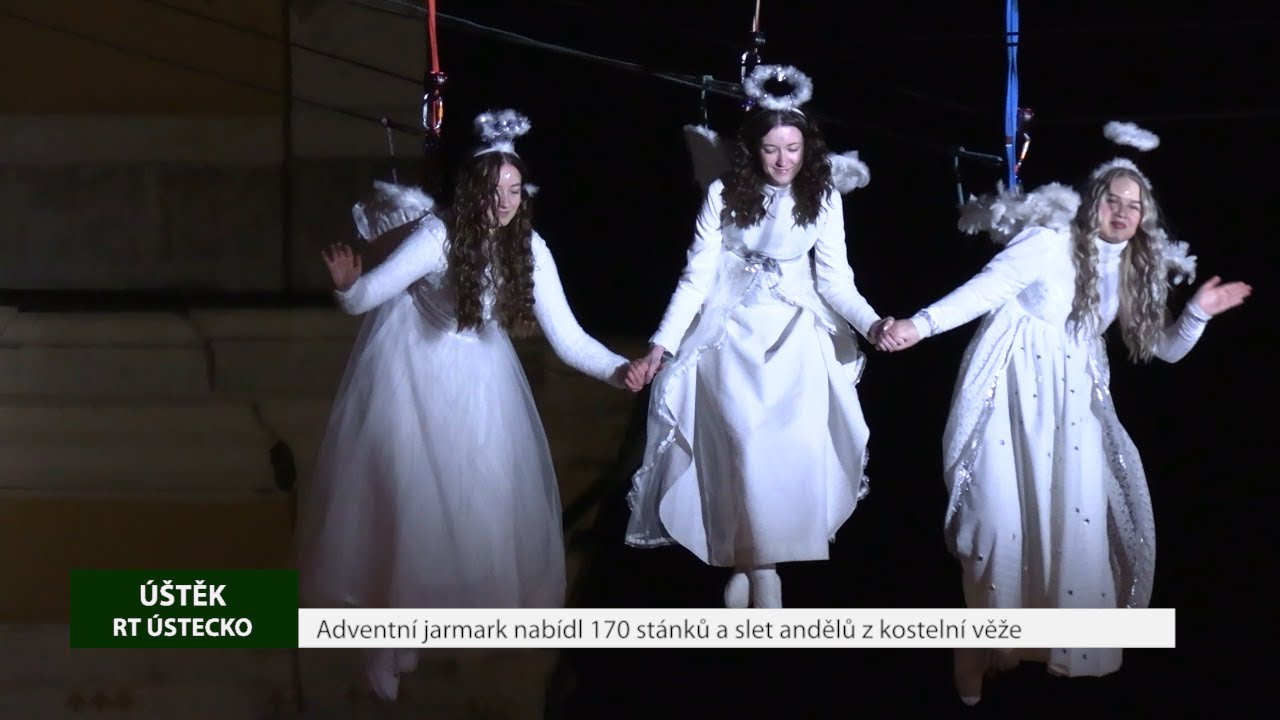 ÚŠTĚK: Adventní jarmark nabídl 170 stánků a slet andělů z kostelní věže