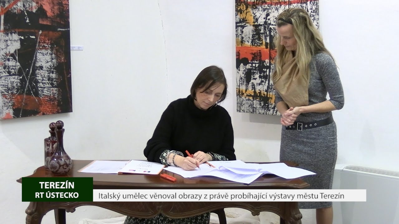 TEREZÍN: Italský umělec věnoval obrazy z právě probíhající výstavy městu Terezín