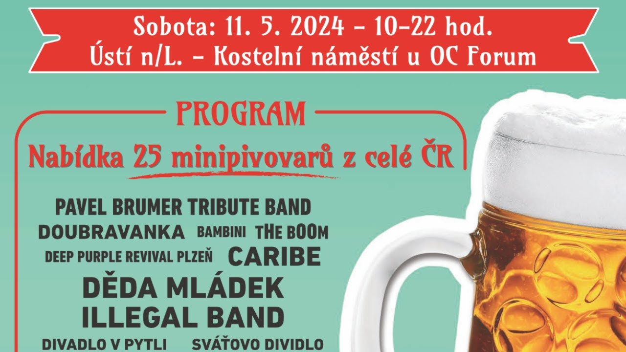 ÚSTÍ N. L.: 12. Ústecký pivní jarmark malých a rodinných pivovarů už 11. května