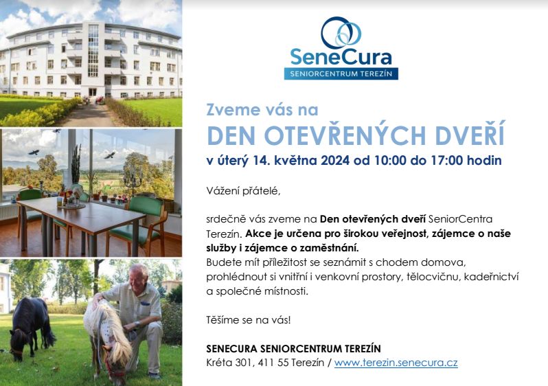 TEREZÍN: SeniorCentrum SeneCura Terezín zve na Den otevřených dveří