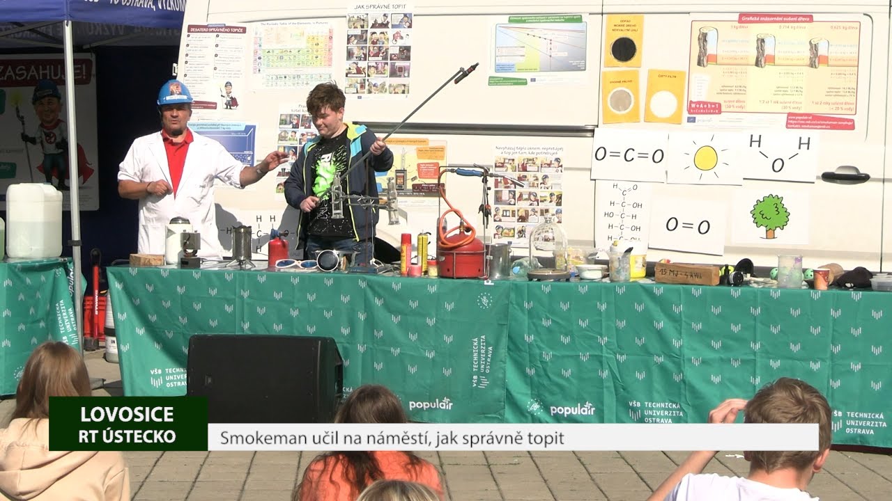 LOVOSICE: Smokeman učil na náměstí, jak správně topit