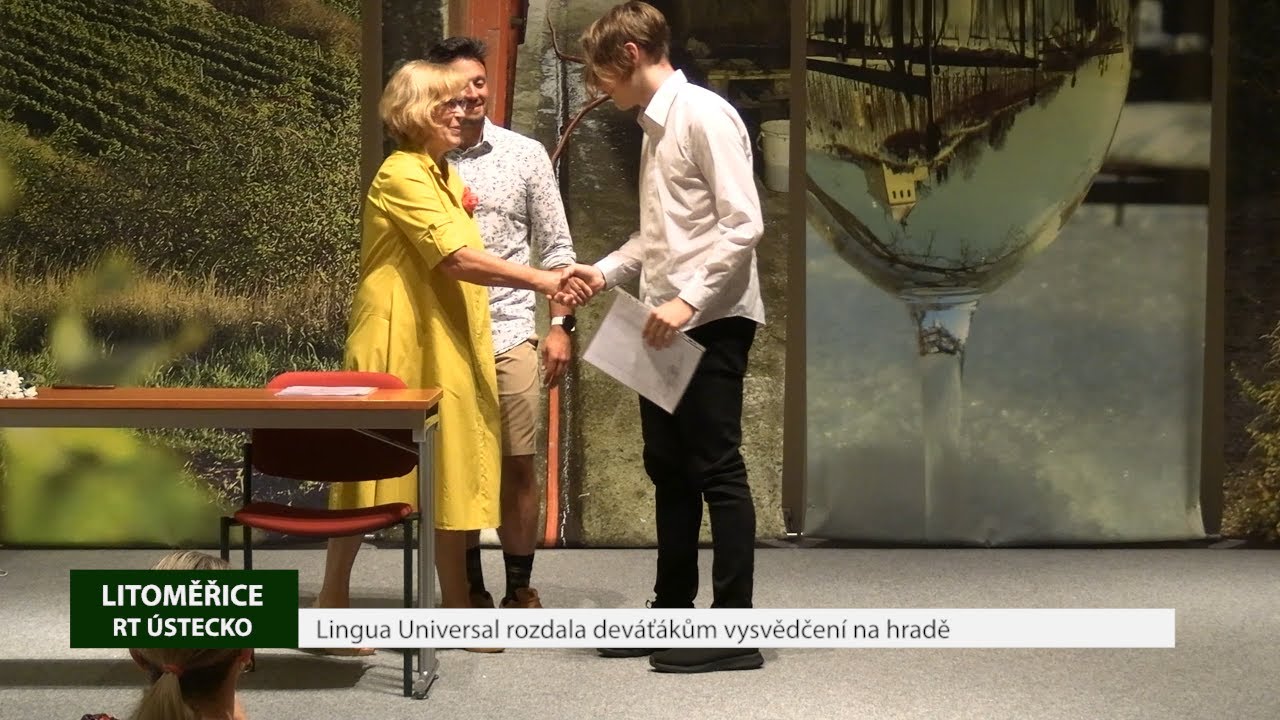 LITOMĚŘICE: Lingua Universal rozdala deváťákům vysvědčení na hradě