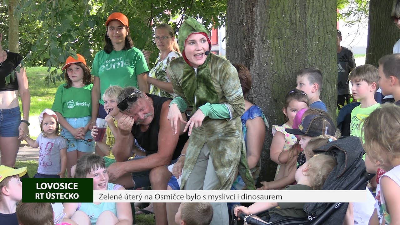 LOVOSICE: Zelené úterý na Osmičce bylo s myslivci i dinosaurem