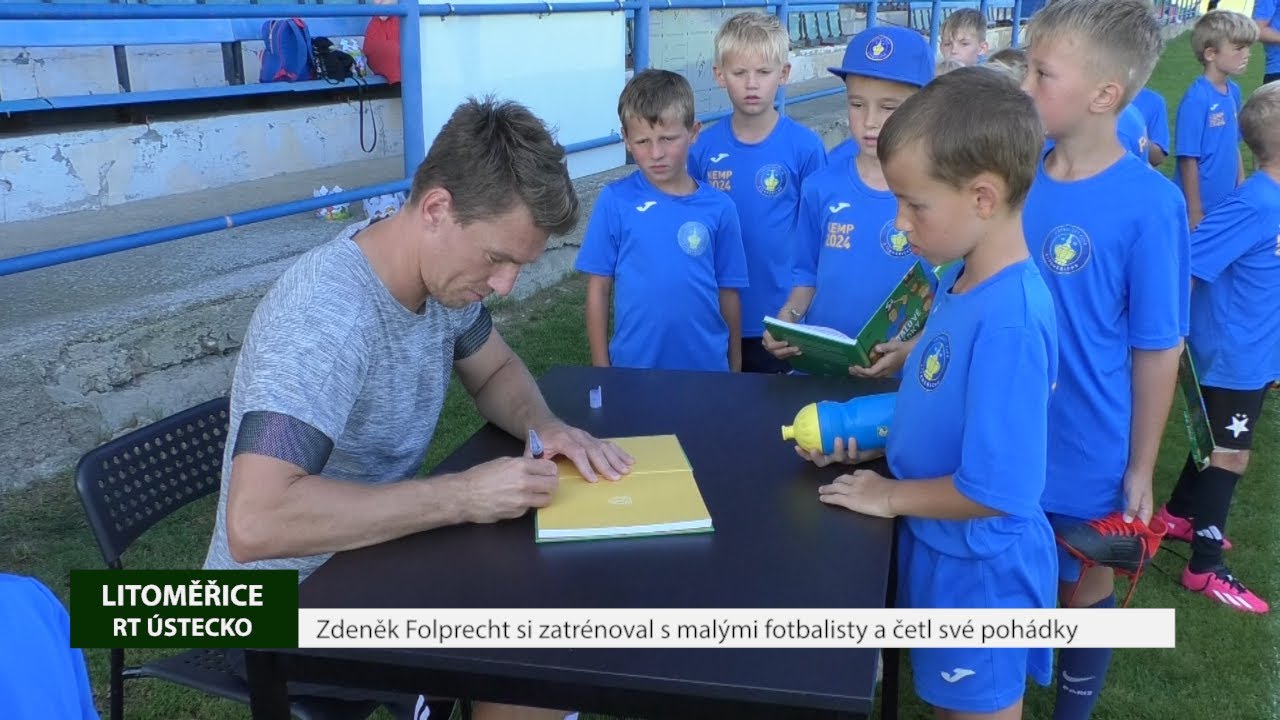 LITOMĚŘICE: Zdeněk Folprecht si zatrénoval s malými fotbalisty a četl své pohádky