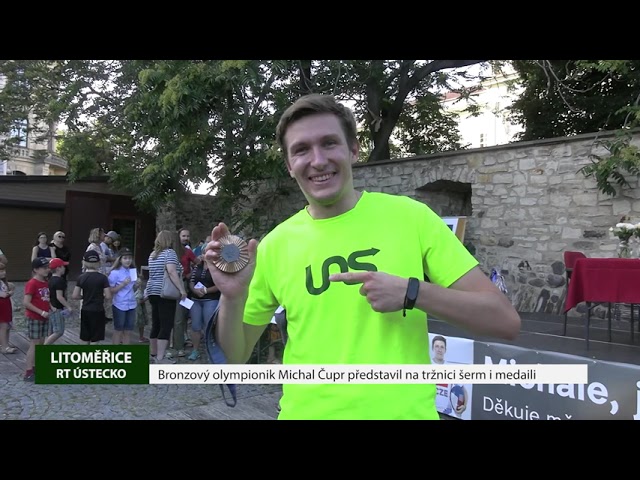 LITOMĚŘICE: Bronzový olympionik Michal Čupr představil na tržnici šerm i medaili