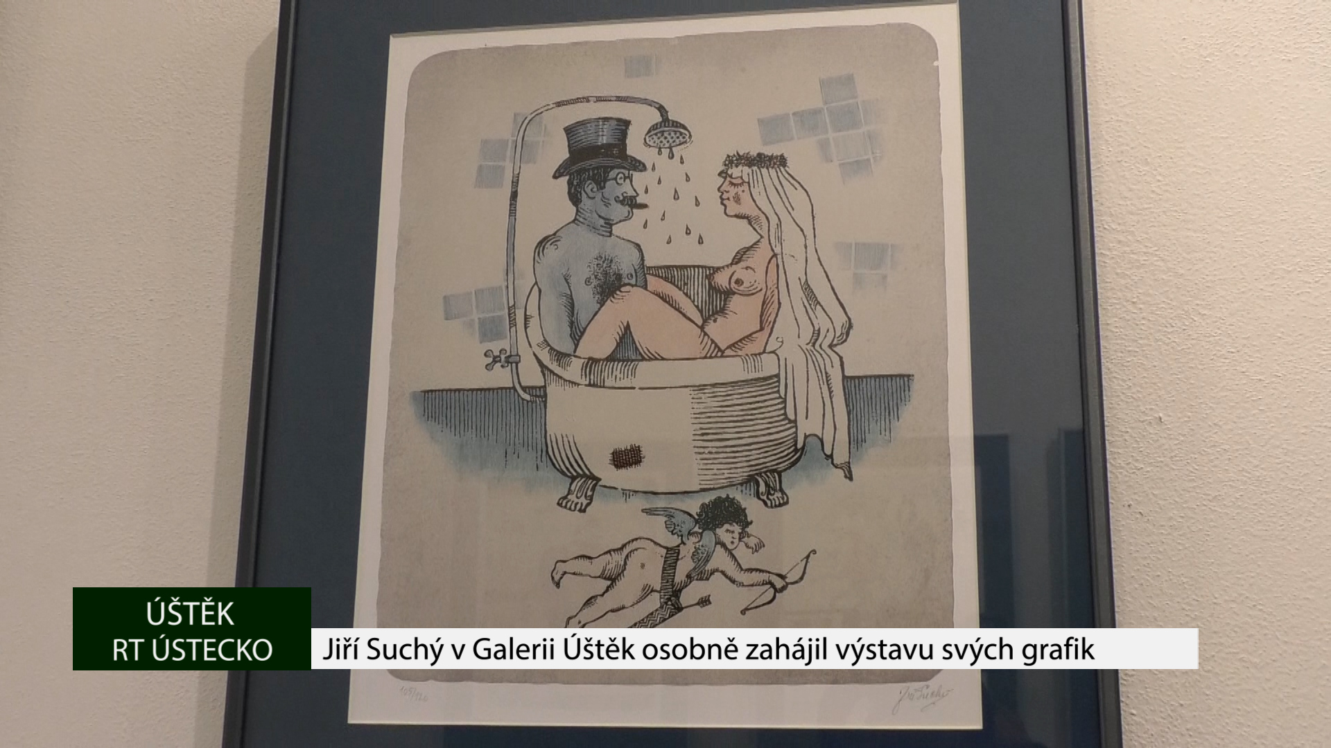 ÚŠTĚK: Jiří Suchý v Galerii Úštěk osobně zahájil výstavu svých grafik