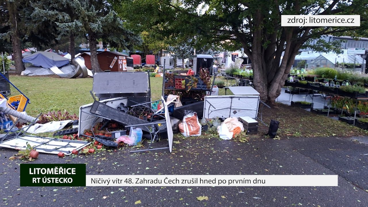 LITOMĚŘICE: Ničivý vítr 48. Zahradu Čech zrušil hned po prvním dnu