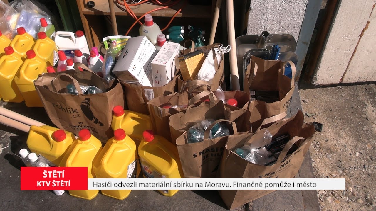 ŠTĚTÍ: Hasiči odvezli materiální sbírku na Moravu. Finančně pomůže i město