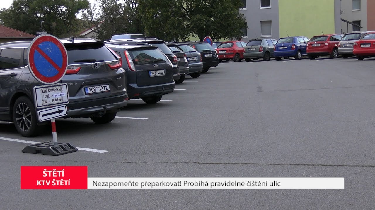 ŠTĚTÍ: Nezapomeňte přeparkovat! Probíhá pravidelné čištění ulic