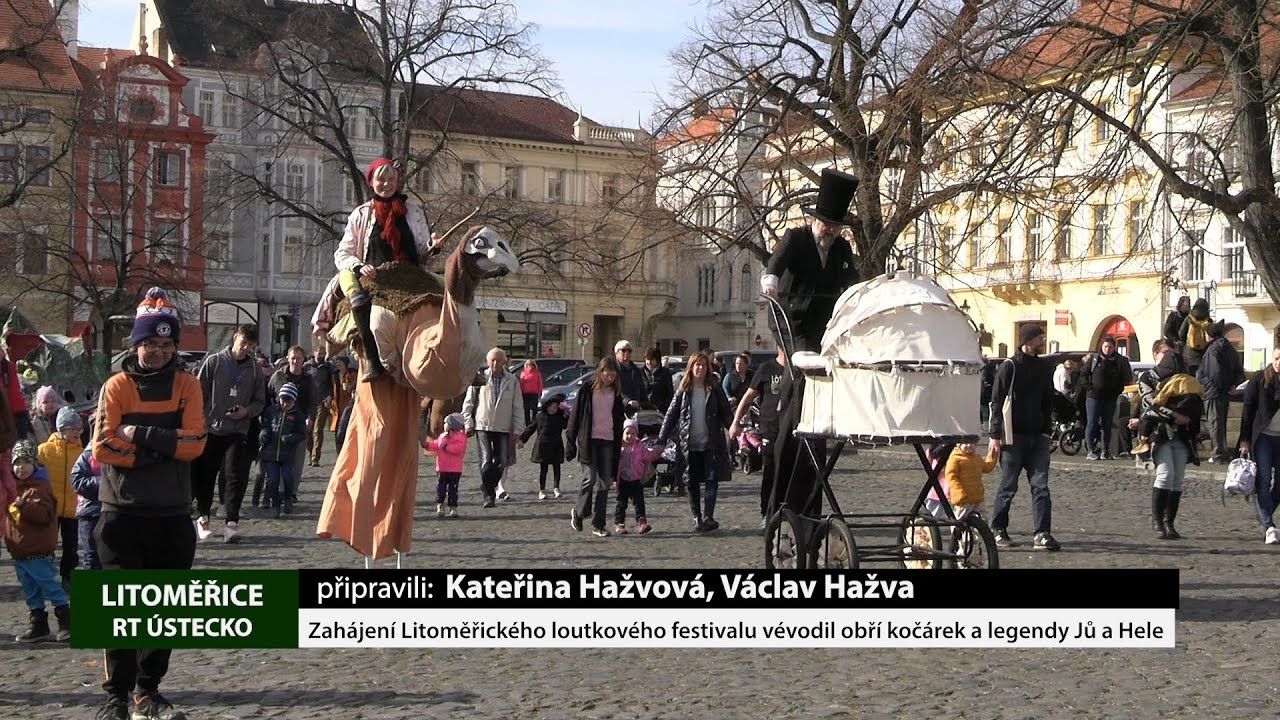 LITOMĚŘICE: Zahájení Litoměřického loutkového festivalu vévodil obří kočárek a legendy Jů a Hele