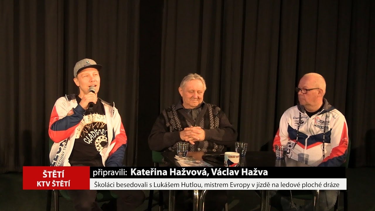 ŠTĚTÍ: Školáci besedovali s Lukášem Hutlou, mistrem Evropy v jízdě na ledové ploché dráze