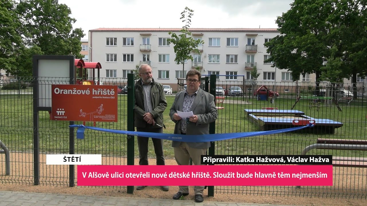 ŠTĚTÍ: V Alšově ulici otevřeli nové dětské hřiště. Sloužit bude hlavně těm nejmenším