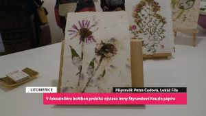 LITOMĚŘICE: V čokoateliéru boMbon probíhá výstava Ireny Štyrandové Kouzlo papíru